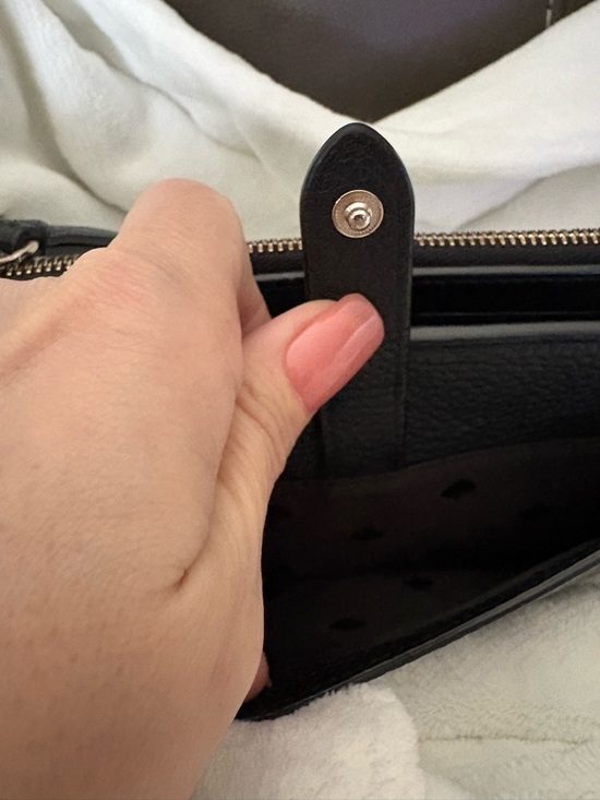 Kate Spade Leila Black Pebbled Leather Medium Universal Phone Wristlet Wallet - Picture 7 of 15